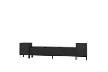 Imaj TV-møbelsett 180x35 cm Svart - Hanah Home - Møbler - TV- & Mediamøbler - TV-møbelsett
