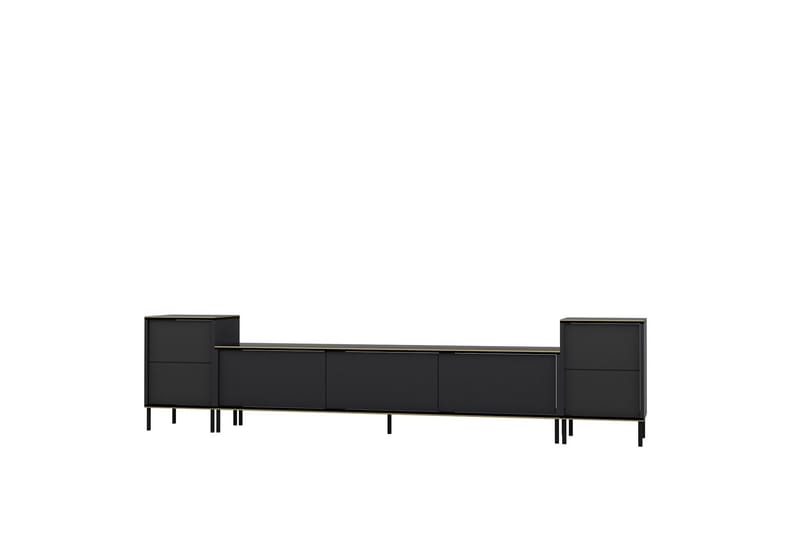 Imaj TV-møbelsett 180x35 cm Svart - Hanah Home - Møbler - TV- & Mediamøbler - TV-møbelsett