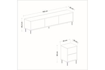 Imaj TV-møbelsett 180x35 cm Svart - Hanah Home - Møbler - TV- & Mediamøbler - TV-møbelsett