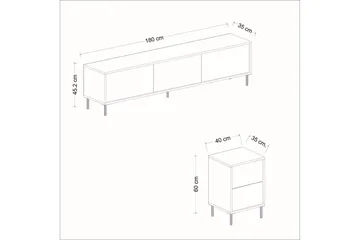 Imaj TV-møbelsett 180x35 cm Svart - Hanah Home - Møbler - TV- & Mediamøbler - TV-møbelsett