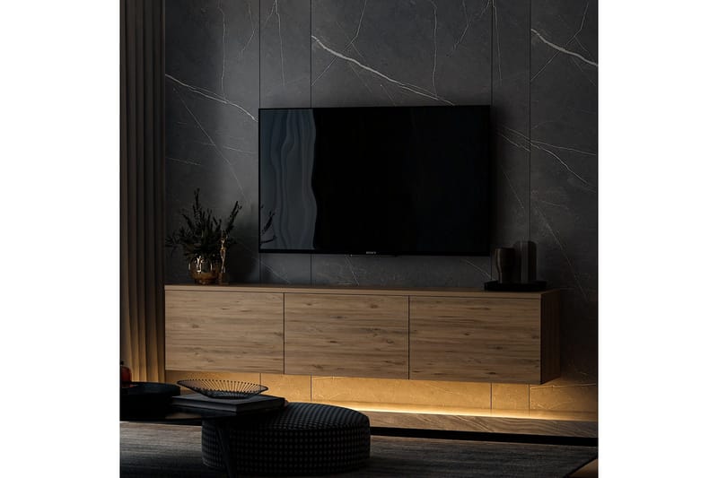 Neon TV-benk 160x32 cm Mørk blå - Hanah Home - Møbler - TV- & Mediamøbler - TV benk & mediabenk