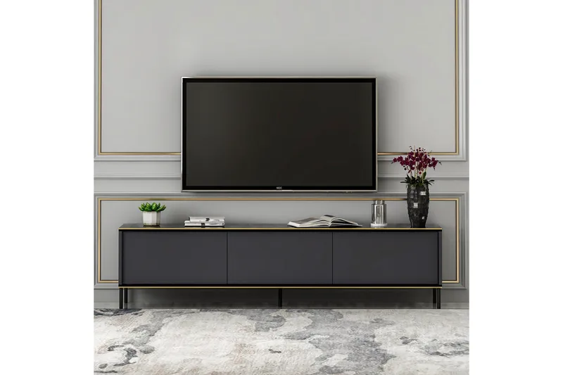 Imaj TV-benk 180x35 cm Svart - Hanah Home - Møbler - TV- & Mediamøbler - TV benk & mediabenk