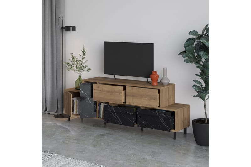 Hermes Tv-möbelset 171,2x35,6 cm Beige Brown/Black - Møbler - TV- & Mediamøbler - TV benk & mediabenk