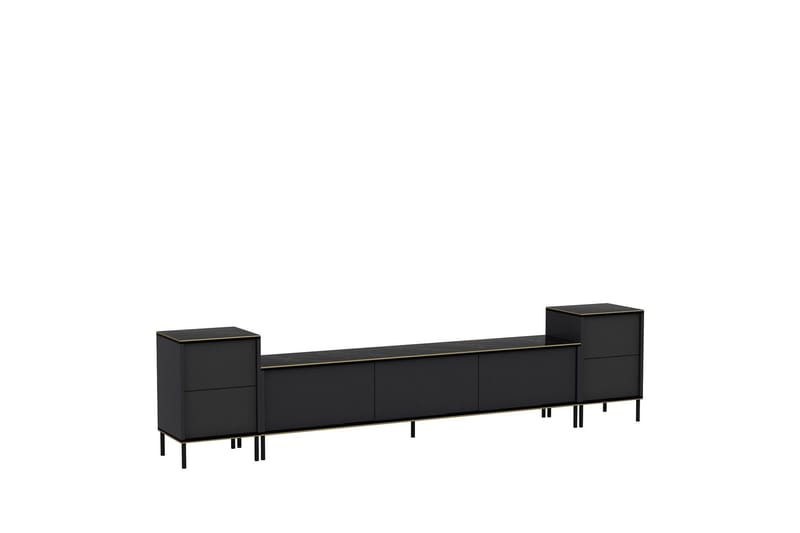 Imaj TV-møbelsett 180x35 cm Svart - Hanah Home - Møbler - TV- & Mediamøbler - TV-møbelsett