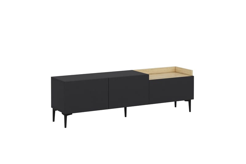 Mijara TV-benk 160x37 cm Svart - Hanah Home - Møbler - TV- & Mediamøbler - TV benk & mediabenk