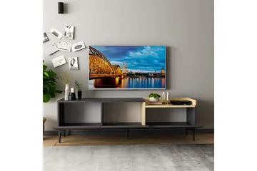 Mijara TV-benk 160x37 cm Svart - Hanah Home - Møbler - TV- & Mediamøbler - TV benk & mediabenk