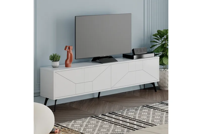 Dune TV-benk 180x29,6 cm Hvit - Hanah Home - Møbler - TV- & Mediamøbler - TV benk & mediabenk