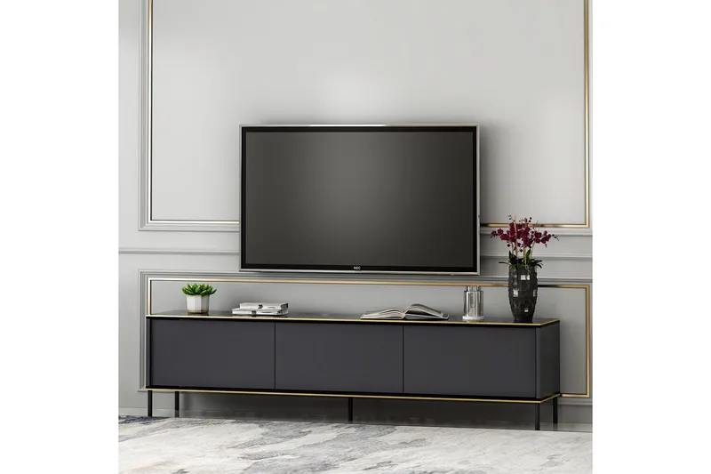 Imaj TV-benk 180x35 cm Svart - Hanah Home - Møbler - TV- & Mediamøbler - TV benk & mediabenk
