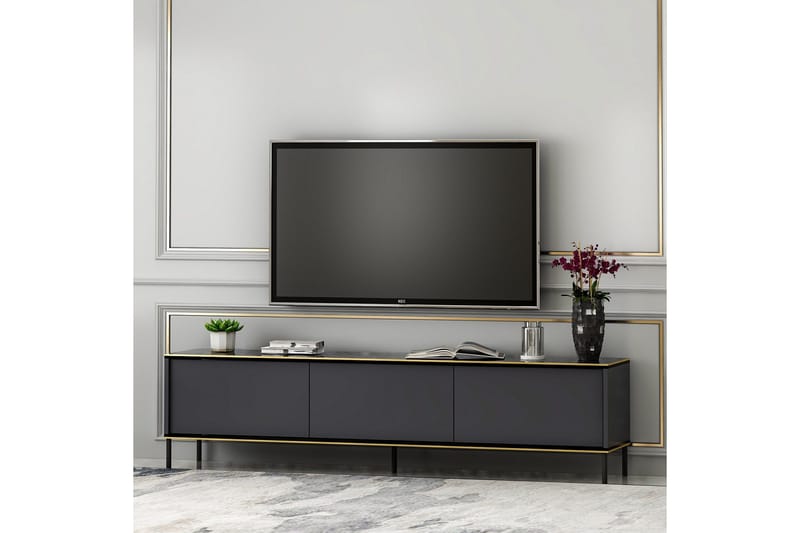 Imaj TV-benk 180x35 cm Svart - Hanah Home - Møbler - TV- & Mediamøbler - TV benk & mediabenk