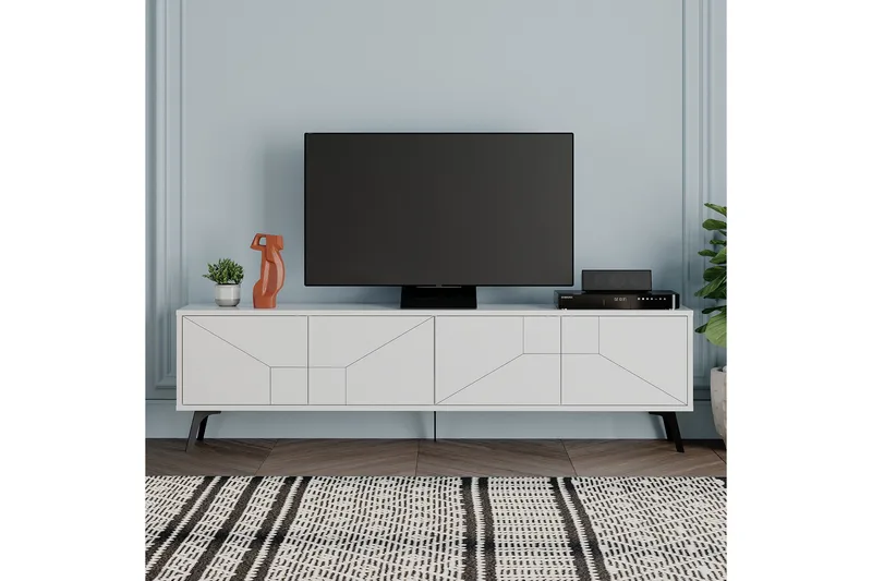 Dune TV-benk 180x29,6 cm Hvit - Hanah Home - Møbler - TV- & Mediamøbler - TV benk & mediabenk