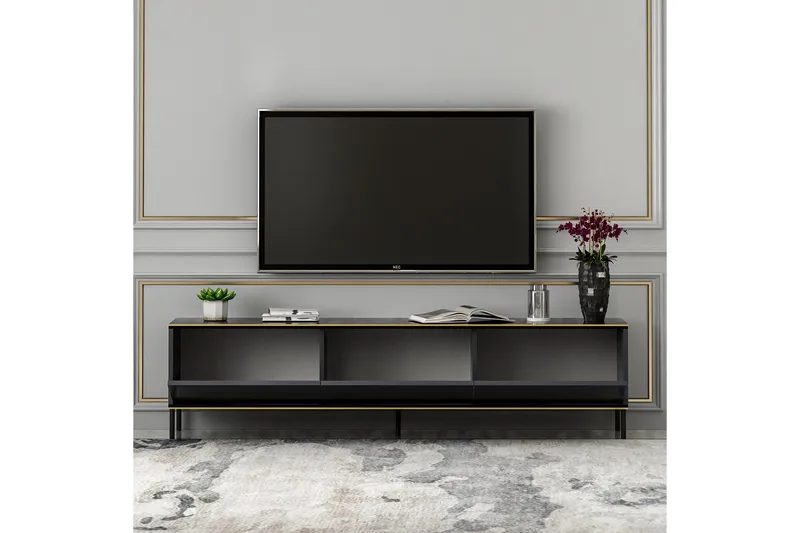 Imaj TV-benk 180x35 cm Svart - Hanah Home - Møbler - TV- & Mediamøbler - TV benk & mediabenk