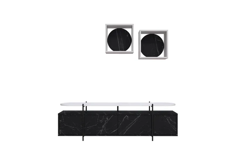 Hanley Tv-möbelset 160x35,6 cm Black/White