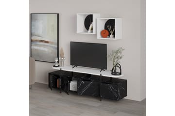 Hanley Tv-möbelset 160x35,6 cm Black/White - Møbler - TV- & Mediamøbler - TV-møbelsett