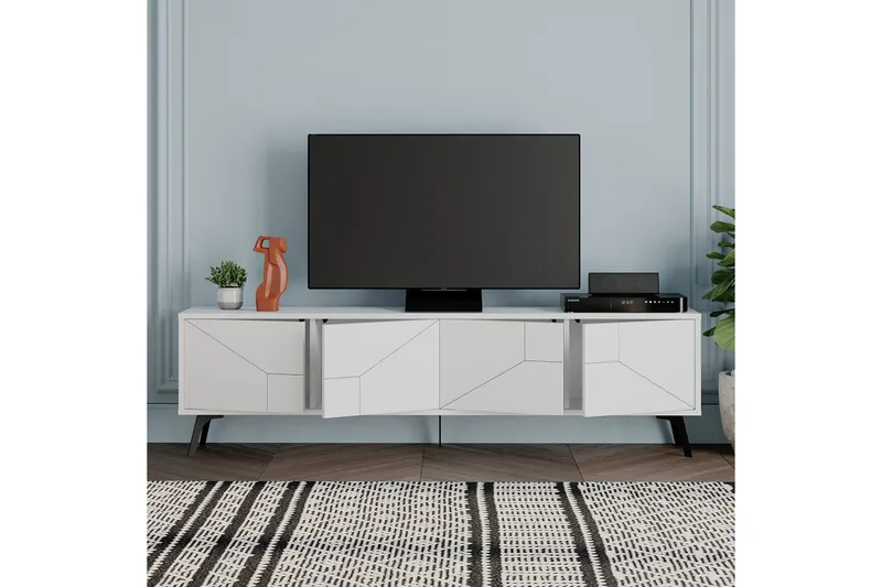 Dune TV-benk 180x29,6 cm Hvit - Hanah Home - Møbler - TV- & Mediamøbler - TV benk & mediabenk