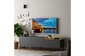 Mijara TV-benk 160x37 cm Svart - Hanah Home - Møbler - TV- & Mediamøbler - TV benk & mediabenk