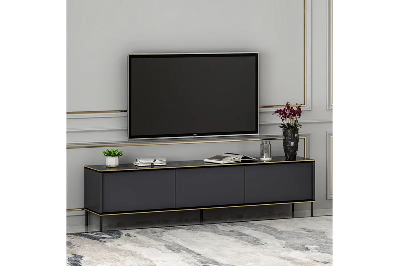 Imaj TV-benk 180x35 cm Svart - Hanah Home - Møbler - TV- & Mediamøbler - TV benk & mediabenk
