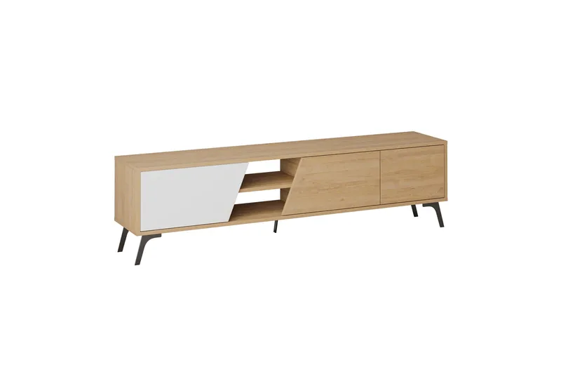 Fiona TV-benk 180x35,6 cm Brun/Hvit, Hanah Home