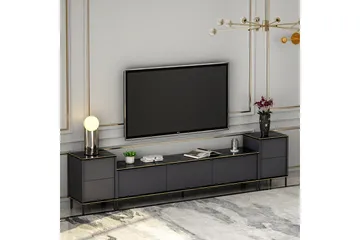 Imaj TV-møbelsett 180x35 cm Svart - Hanah Home - Møbler - TV- & Mediamøbler - TV-møbelsett