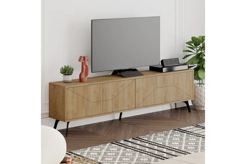 Dune TV-benk 180x29,6 cm Brun - Hanah Home - Møbler - TV- & Mediamøbler - TV benk & mediabenk