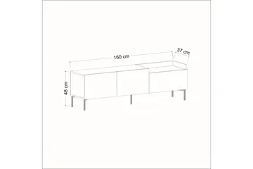 Mijara TV-benk 160x37 cm Svart - Hanah Home - Møbler - TV- & Mediamøbler - TV benk & mediabenk