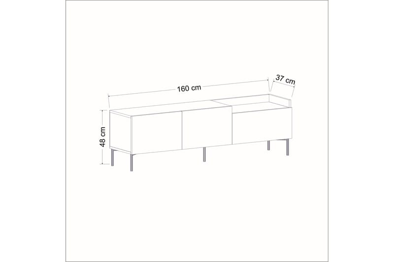Mijara TV-benk 160x37 cm Svart - Hanah Home - Møbler - TV- & Mediamøbler - TV benk & mediabenk