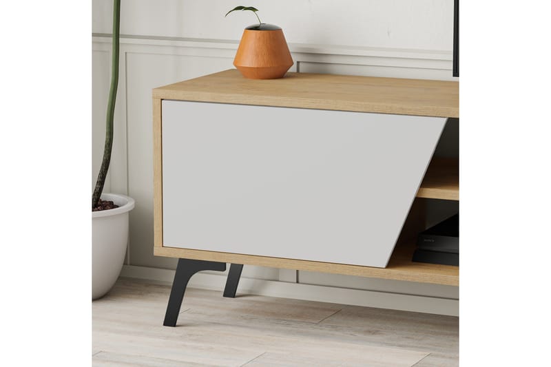 Fiona TV-benk 180x35,6 cm Brun/Hvit - Hanah Home - Møbler - TV- & Mediamøbler - TV benk & mediabenk