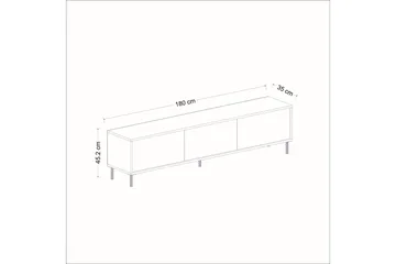 Imaj TV-benk 180x35 cm Svart - Hanah Home - Møbler - TV- & Mediamøbler - TV benk & mediabenk