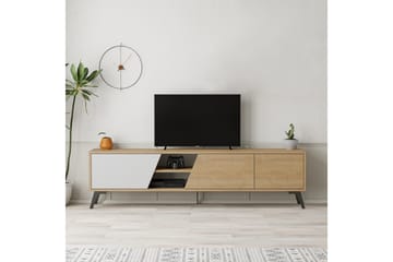 Fiona TV-benk 180x35,6 cm Brun/Hvit - Hanah Home - Møbler - TV- & Mediamøbler - TV benk & mediabenk