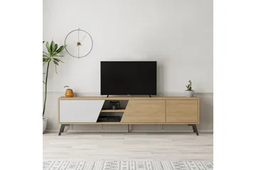 Fiona TV-benk 180x35,6 cm Brun/Hvit - Hanah Home - Møbler - TV- & Mediamøbler - TV benk & mediabenk