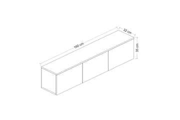 Neon TV-benk 160x32 cm Mørk blå - Hanah Home - Møbler - TV- & Mediamøbler - TV benk & mediabenk