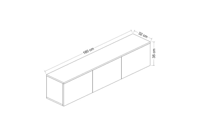Neon TV-benk 160x32 cm Mørk blå - Hanah Home - Møbler - TV- & Mediamøbler - TV benk & mediabenk