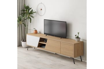 Fiona TV-benk 180x35,6 cm Brun/Hvit - Hanah Home - Møbler - TV- & Mediamøbler - TV benk & mediabenk