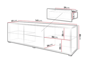 Agawal TV-benk 141 cm - Beige - Møbler - TV- & Mediamøbler - TV benk & mediabenk