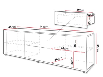 Agawal TV-benk 141 cm - Brun - Møbler - TV- & Mediamøbler - TV benk & mediabenk