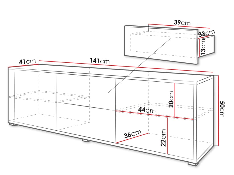 Agawal TV-benk 141 cm - Brun - Møbler - TV- & Mediamøbler - TV benk & mediabenk
