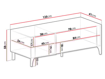 Aggarwal TV-benk 135 cm - Møbler - TV- & Mediamøbler - TV benk & mediabenk