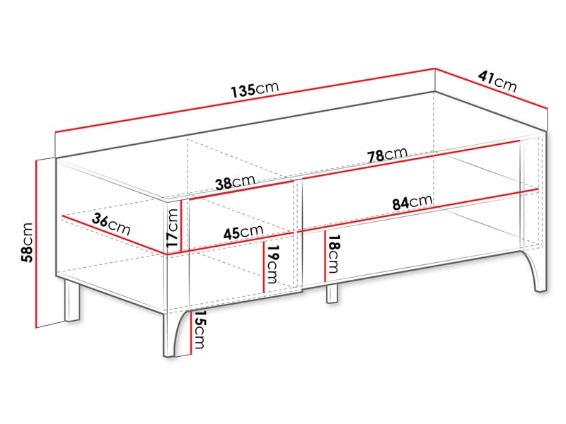 Aggarwal TV-benk 135 cm - Møbler - TV- & Mediamøbler - TV benk & mediabenk