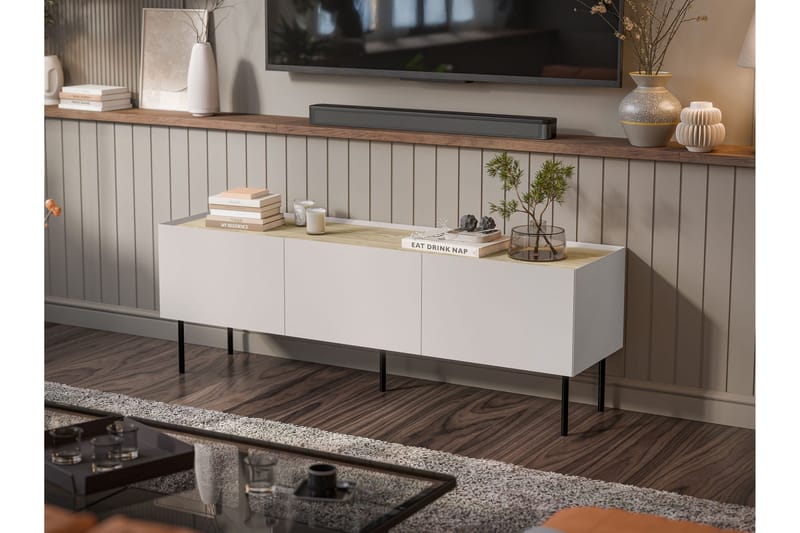Akie TV-benk 150 cm - Beige - Møbler - TV- & Mediamøbler - TV benk & mediabenk