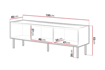 Akie TV-benk 150 cm - Beige - Møbler - TV- & Mediamøbler - TV benk & mediabenk