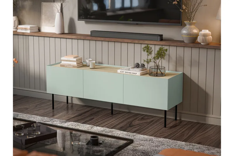 Akie TV-benk 150 cm - Grønn - Møbler - TV- & Mediamøbler - TV benk & mediabenk