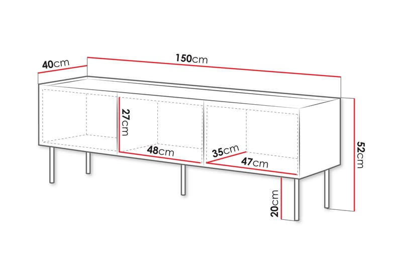 Akie TV-benk 150 cm - Grønn - Møbler - TV- & Mediamøbler - TV benk & mediabenk