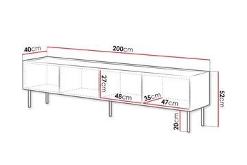 Akie TV-benk 200 cm - Beige - Møbler - TV- & Mediamøbler - TV benk & mediabenk
