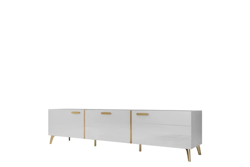 Akihiko TV-benk 204 cm, Hvit