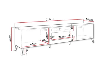 Akihiko TV-benk 214 cm - Hvit - Møbler - TV- & Mediamøbler - TV benk & mediabenk