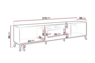 Akihiko TV-benk 214 cm - Hvit - Møbler - TV- & Mediamøbler - TV benk & mediabenk