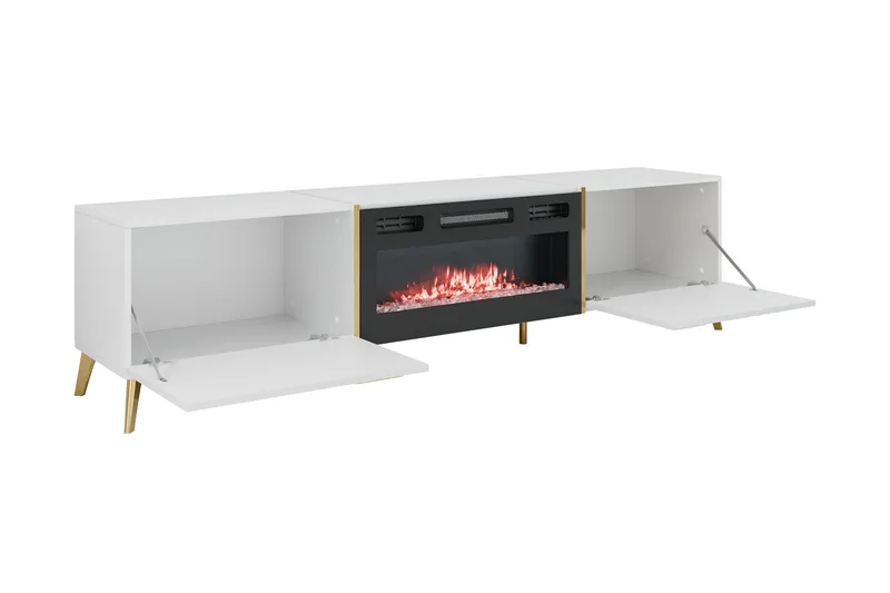 Akihiko TV-benk 214 cm - Hvit - Møbler - TV- & Mediamøbler - TV benk & mediabenk