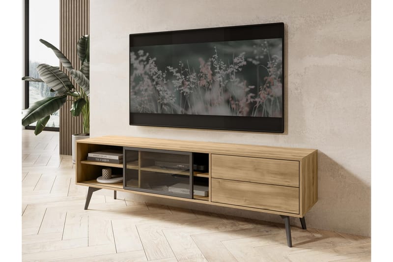 Akihiro TV-benk 181 cm - Brun - Møbler - TV- & Mediamøbler - TV benk & mediabenk