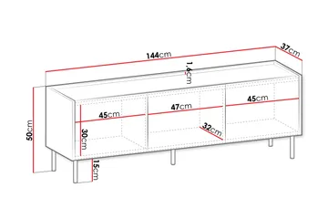 Akihito TV-benk 144 cm - Brun - Møbler - TV- & Mediamøbler - TV benk & mediabenk