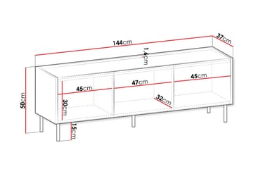 Akihito TV-benk 144 cm - Brun - Møbler - TV- & Mediamøbler - TV benk & mediabenk