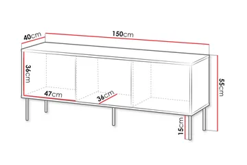 Akiko TV-benk 150 cm - Beige - Møbler - TV- & Mediamøbler - TV benk & mediabenk